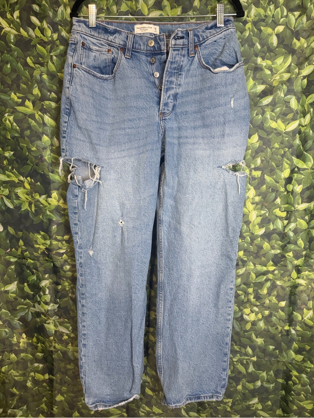 Abercrombie & Fitch Light Blue Distressed Boyfriend Jeans